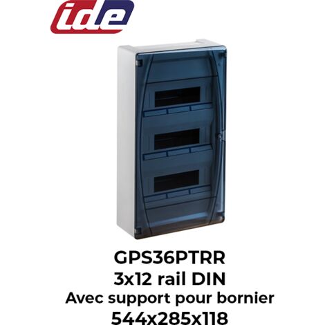 Coffret de distribution GOLD IP40 3x12 modules porte transparente