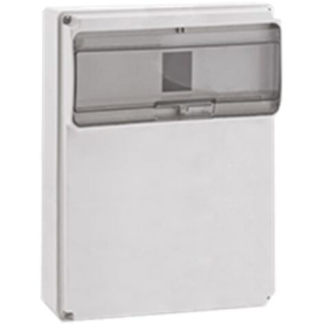 Em Distribution – Coffret électrique étanche IP54 – 1 rangée de 6 modules – Résistance chocs IK10 – Matériau ABS sans halogène – Dimensions 240x130x105mm