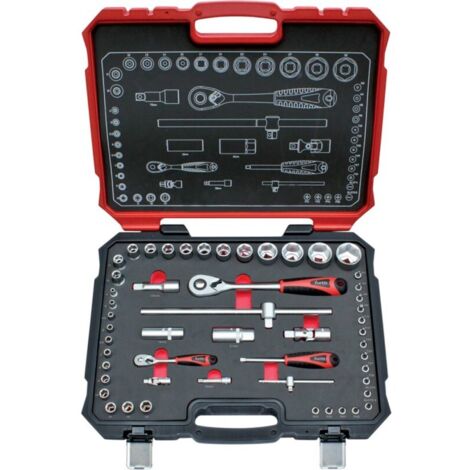 Coffret de douilles 1/4+1/2" 52 pièces FORTIS