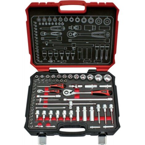 Coffret de douilles 1/4+1/2" 62 pièces FORTIS