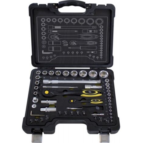 Coffret de douilles 1/4"+1/2"55 pièces TECO