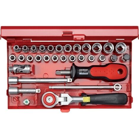 Coffret de douilles 1/4" 33 pièces 4004.90 Carolus