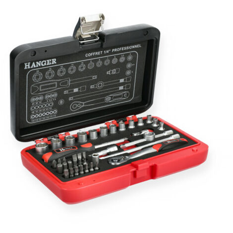 Coffret de douilles 1 4 40 pièces HANGER 251002