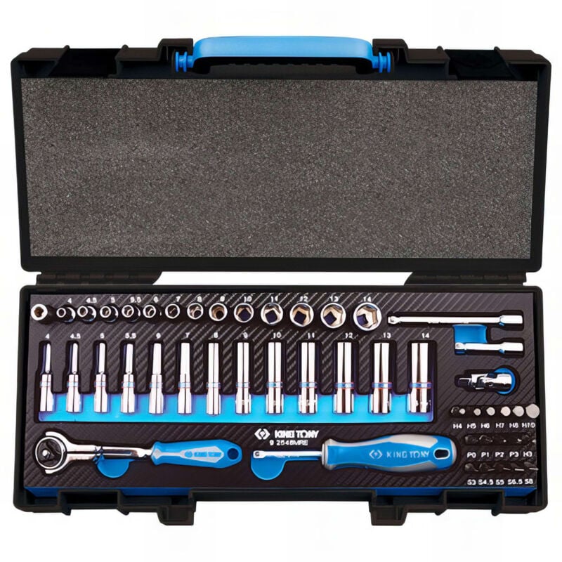 Coffret de douilles 1/4' 6 pans métriques et accessoires- 48 pièces