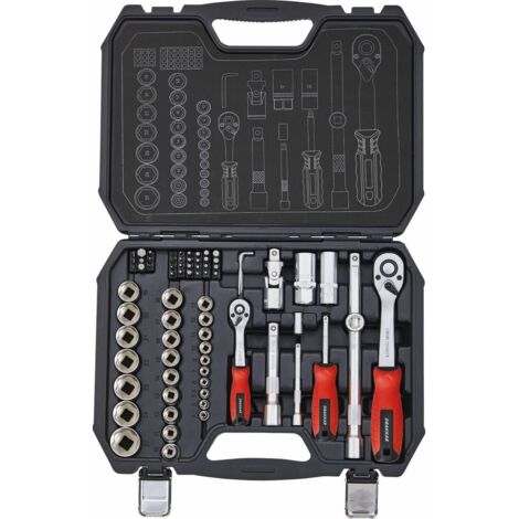 Coffret de douilles 1/4' et 1/2' - 73 pcs DRAKKAR TOOLS - 67674