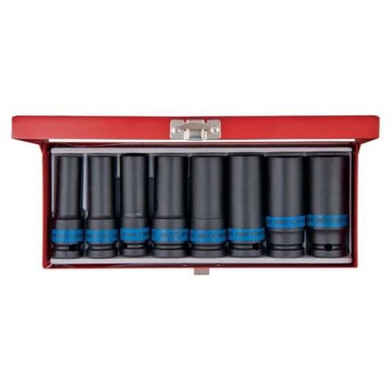 King Tony - Coffret de douilles longues à chocs 1/2 - 8 pièces