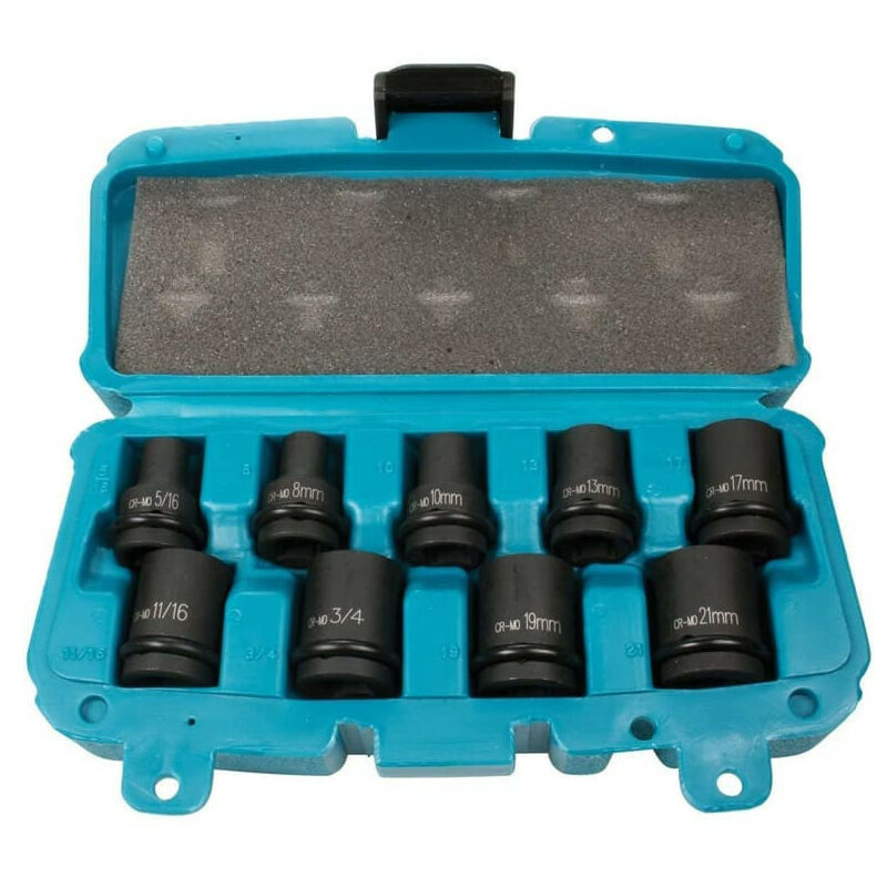Coffret de douilles 1/2' hexagonales (9 pcs) Makita P-46953
