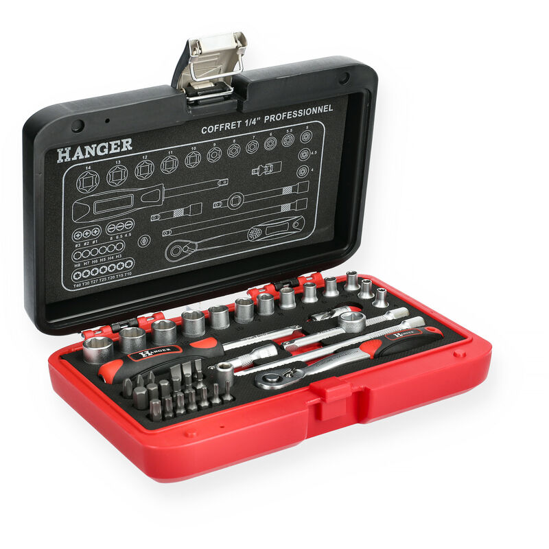 Hanger - Coffret de douilles 1/4'' 40 pièces 251002