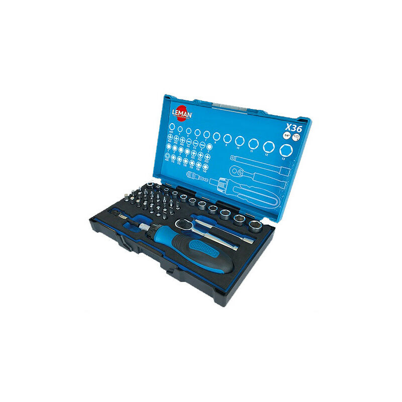 Leman - Coffret de douilles 1/4' avec embouts 36 pièces