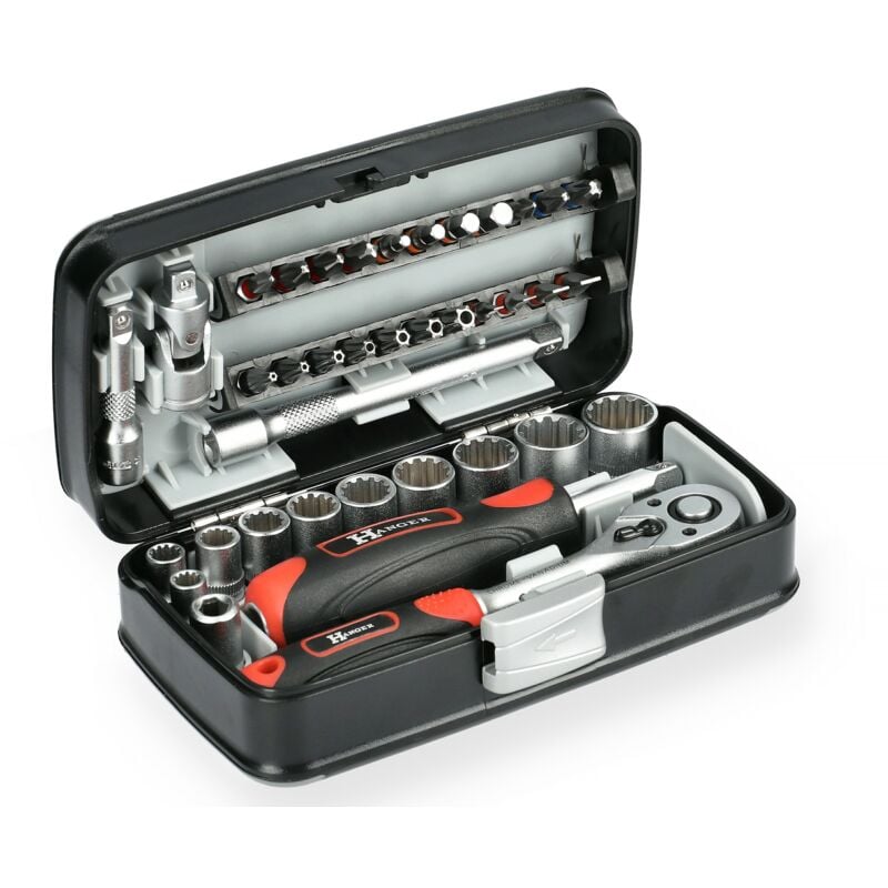 Hanger - Coffret de douilles 1/4' compact 38 pièces 251005