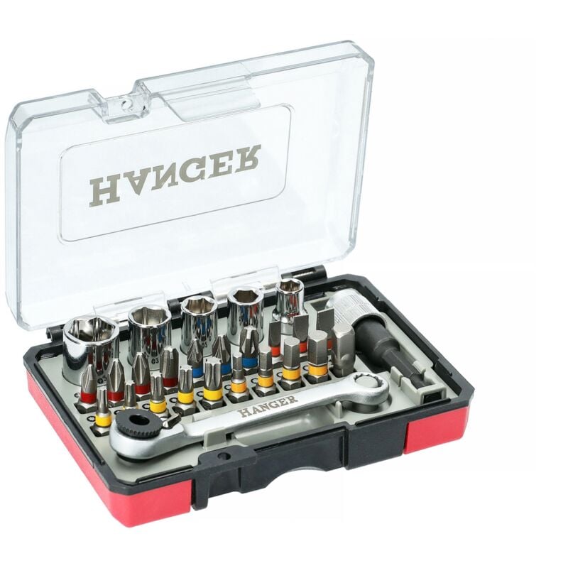 Coffret de douilles 1/4'' + embouts de vissage 27 pièces Hanger 250015