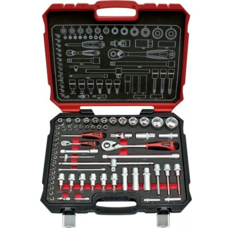 Fortis - Coffret de douilles 1/4+1/2' 62 pièces