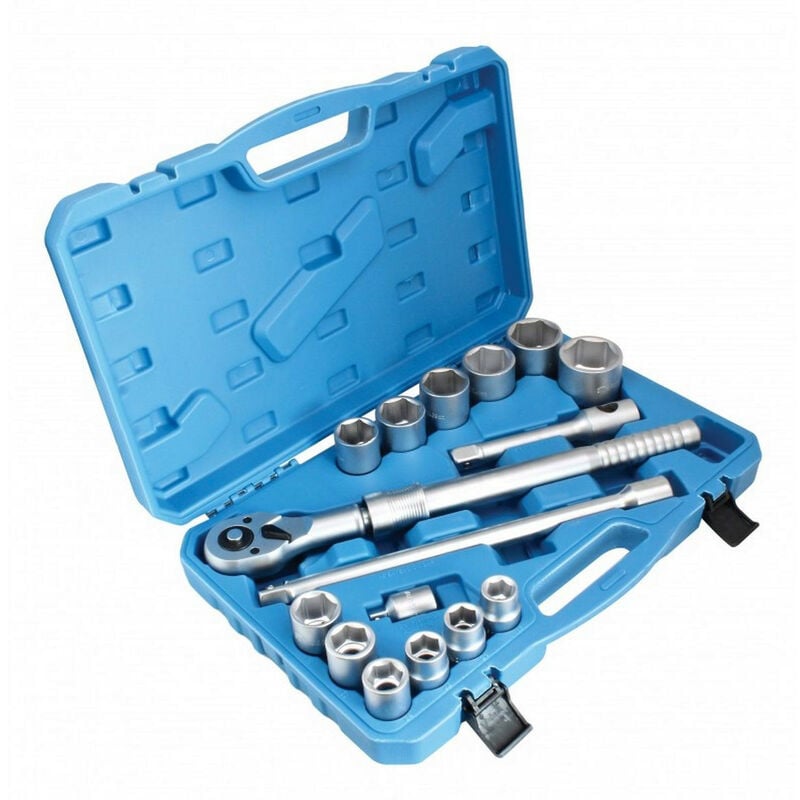 Coffret de douilles 3/4 de 19 à 50 mm avec cliquet a manche telescopique