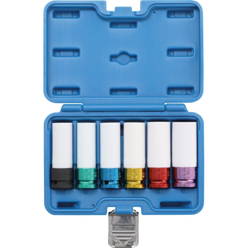 Jeu de douilles de puissance avec protection 12,5 mm (1/2) 15 / 17 / 19 / 21 / 22 mm / MS17 6 pièces