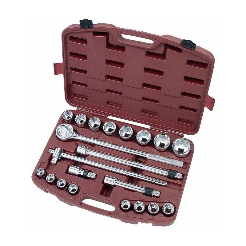 Coffret de douilles, cliquet et accessoires 21 outils 3/4' Kraftwerk