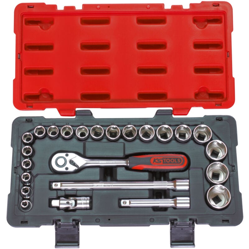 KS Tools - Coffret de douilles et accessoires 24 pièces ULTIMATE® 1/2'' - coffret outils - douilles et cliquets922.0623