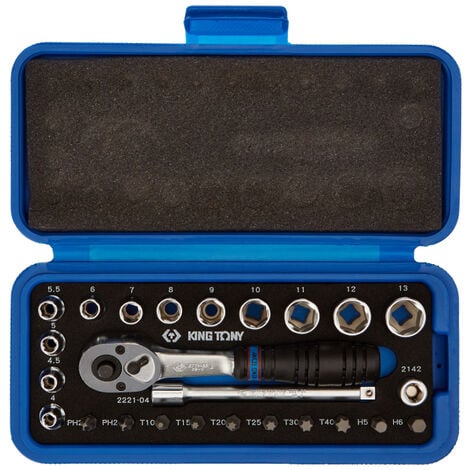 Coffret de douilles et accessoires 1/4" - 25 pièces King Tony