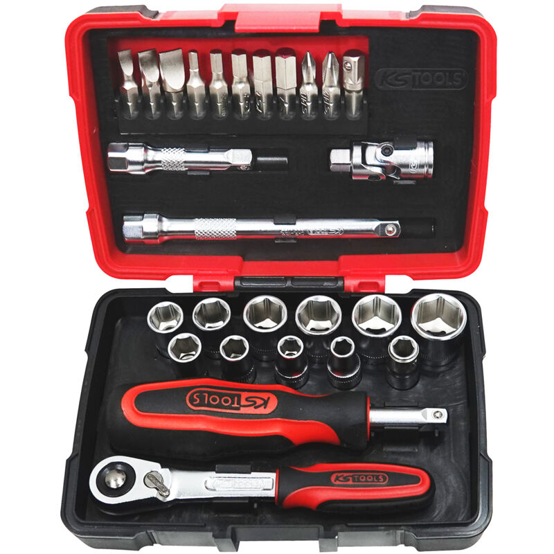 Ks Tools - Coffret de douilles et accessoires ultimate® 1/4'', 27 pièces - 922.0626