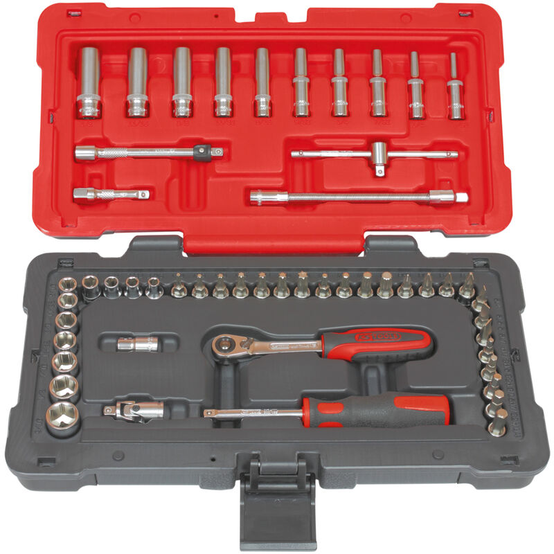 Ks Tools - Coffret de douilles et accessoires ultimate® en pouces 1/4'', 52 pièces - 922.0652
