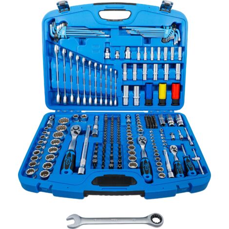 Coffret de Douilles Gear Lock  6,3 mm (1/4") / 10 mm (3/8") / 12,5 mm (1/2")  218 pièces