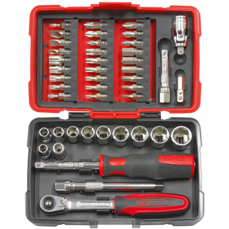 Ks Tools - Coffret de douilles et accessoires 44pcs ultimate 1/4'' - coffret outils -922.0644