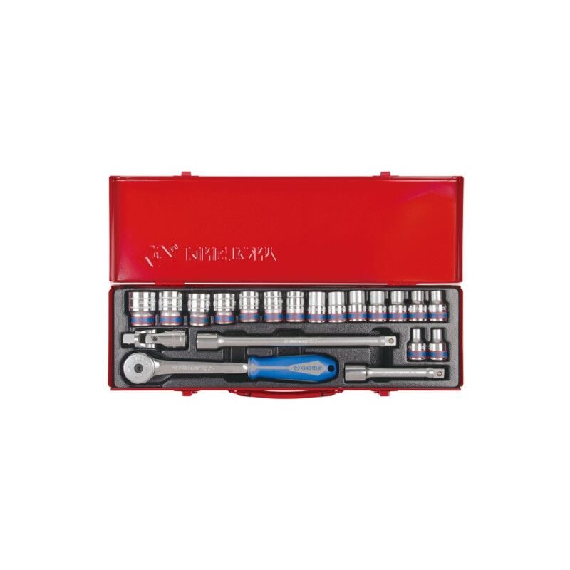 KING TONY - Coffret de douilles métriques et accessoires 1/2 - 20 pièces