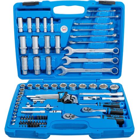 Coffret de Douilles, six pans 6,3 mm (1/4") / 10 mm (3/8") 92 pièces BGS