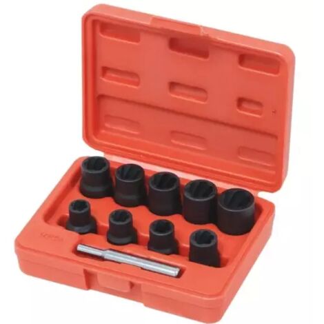 Coffret de douilles twist 1/2" de 10 à 19 mm, pour écrous rouillés