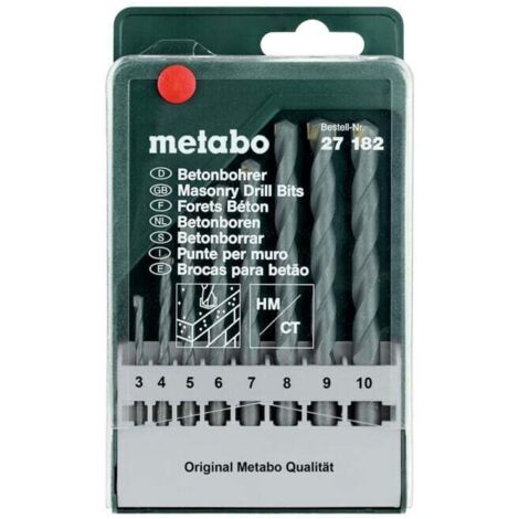 Coffret de forets à béton classic, 8 pièces metabo