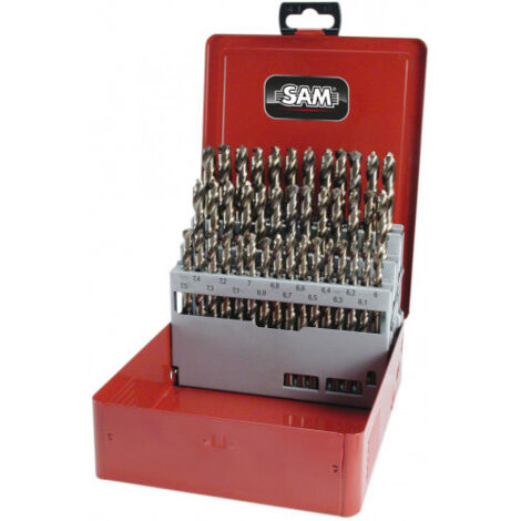 Coffret de forets Acier inoxydable Foret central SAM 1mm à 10.5mm, 32 pièces ( Prix pour 1 )