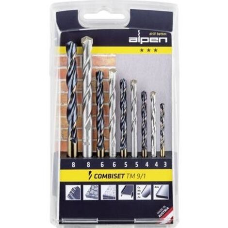 Coffret de forets Alpen HSS/Widia 9 pièces