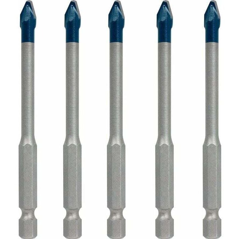 Coffret de forets Expert HEX-9 HardCeramic (pour Tuiles, Carrelage, Ø 6 mm, Accessoire Perceuse à percussion)argent