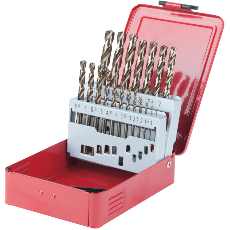 Kstools - Coffret de forets hss-g Co 5, en box métal 19 pcs 1-10mm