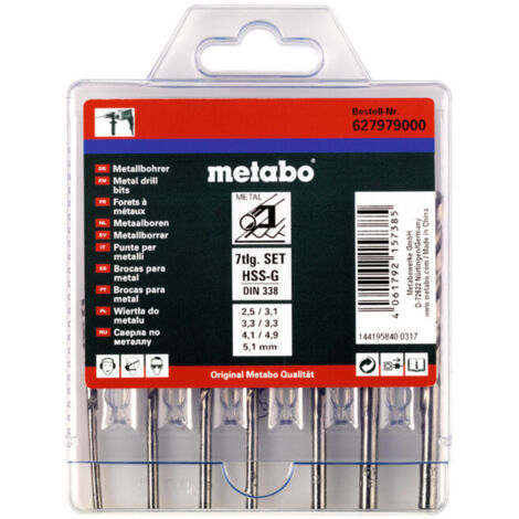 Coffret de forets HSS-G, 7 pièces metabo