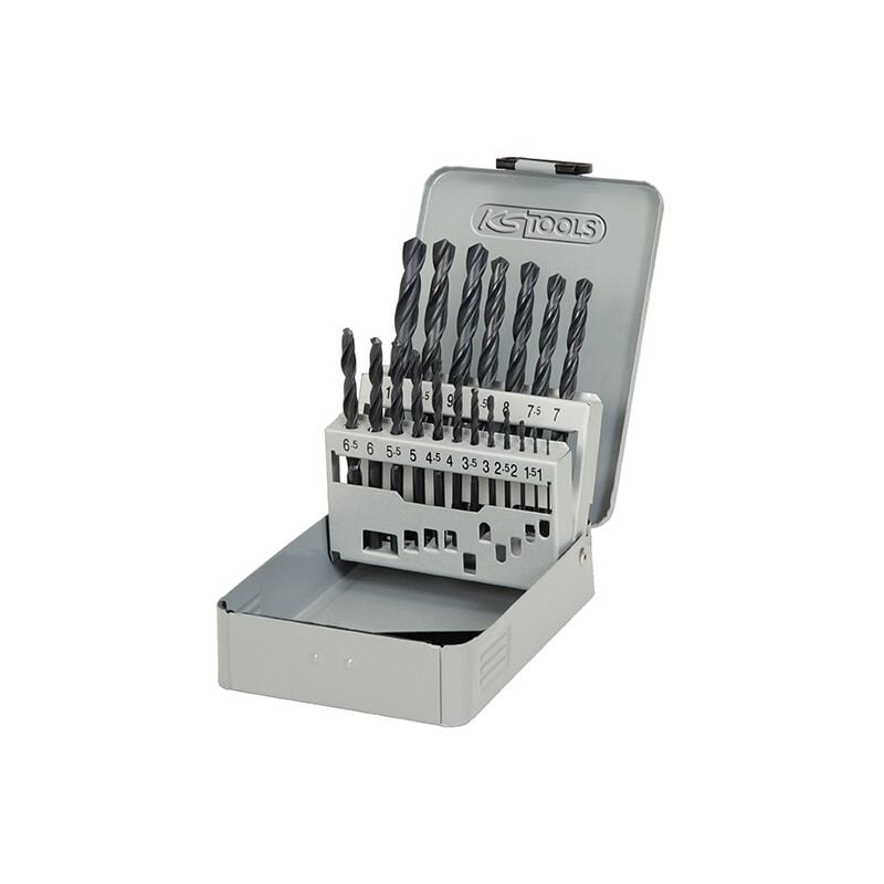 Kstools - Coffret de forets hss laminés 19 pièces