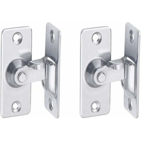 Coffret de forets pour perceuse Serrure de porte en acier inoxydable à angle droit à 90 degrés, utilisée pour les cltures en bois, les portes et fenêtres, les portes coulissantes (silver 2)
