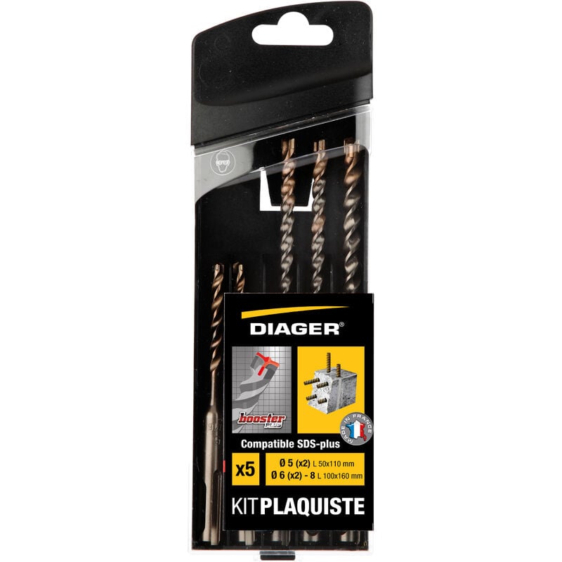 Diager - Coffret 5 forets béton Booster 3 taillants sds plus - 115C