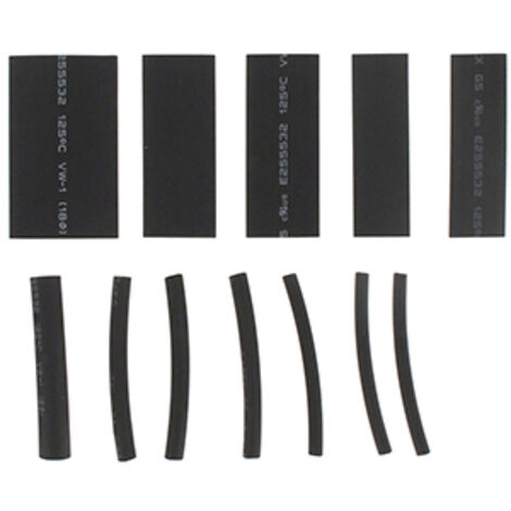 Coffret de manchons noir en gaine thermorétractable - 12 pièces