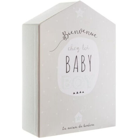 Coffret de naissance avec boîte à souvenirs et cadre photo en taupe et vert