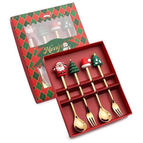 Coffret de Noël Vaisselle Cuillère et Fourchette Coffret de table B--