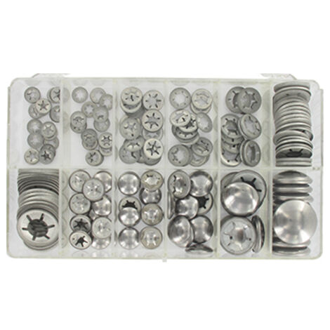 Coffret De Pastilles D'arrêt Clips Pour Bout D'arbre / Diamètre : 4 à 14 Mm, Idéales Pour Roues, Galets, Etc. Composé D'un Assor