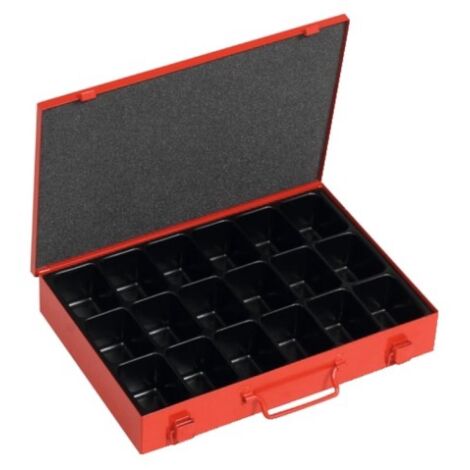 Coffret de rangement 335 x 250 x 53 mm - 18 casiers thermoformés - Sori