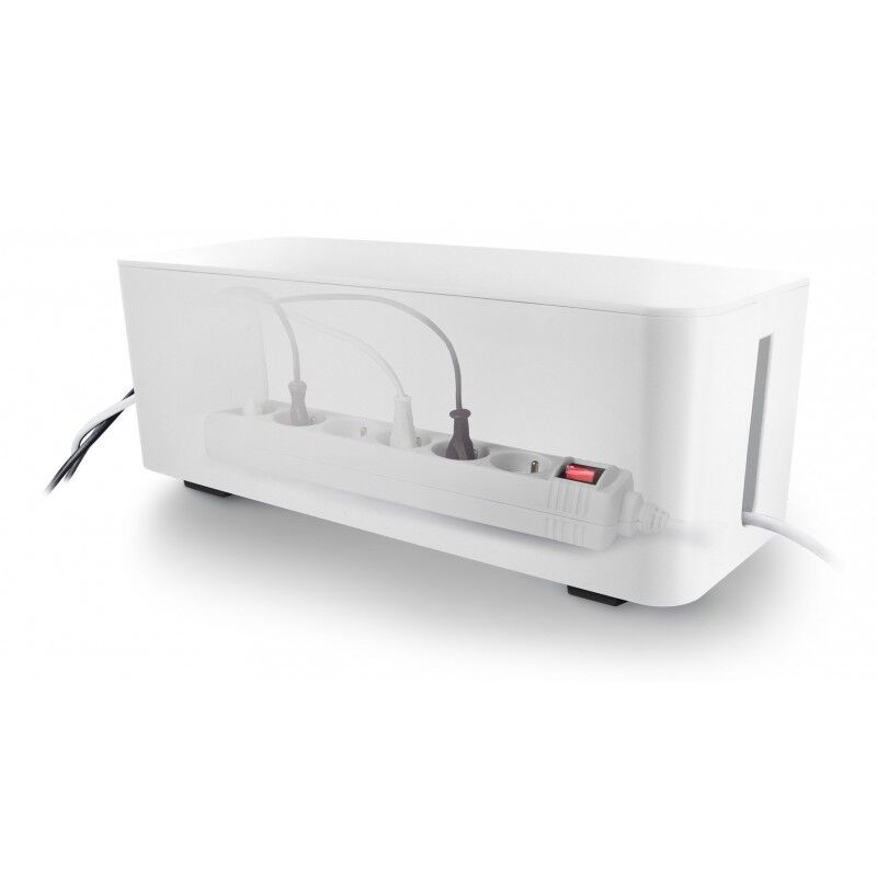 Coffret de rangement câbles et multiprises grande taille blanc