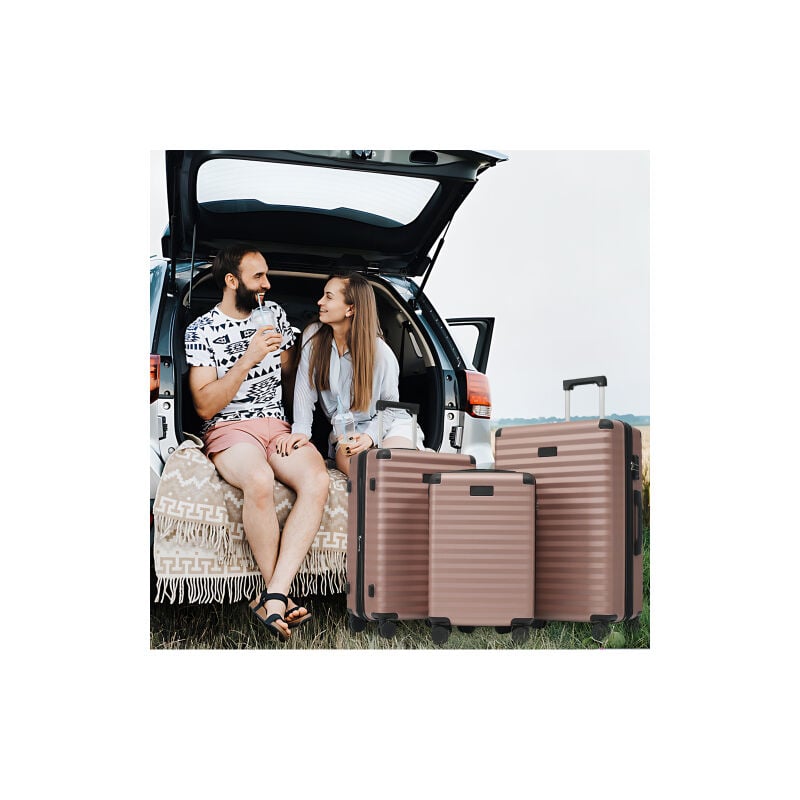 Coffret de rangement m & l & XL 3er - grande capacité extensible (l & XL) + coin noir renforcé, porte - gobelet pliant (m), matériau ABS, serrure