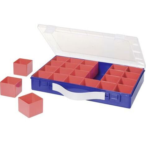 Coffret de rangement séparations variables Hünersdorff 600900 (L x l x H) 332 x 232 x 55 mm Nombre de compartiments: 24 1 pc(s) C59108
