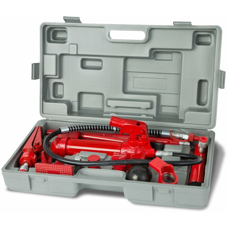 Eberth - kit de redressage et d'ébavurage de carrosserie outil hydraulique de carrosserie d'une puissance de 4T, comprenant un séparateur en v, 7