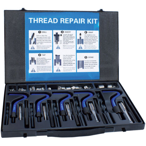 Coffret de réparation de filetage 20 pièces + filets rapport mm