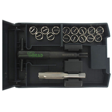 coffret de réparation pour filetage de bougie d'allumage. livré avec outillage et inserts en m14 x 1,25.