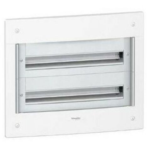 Coffret de repartition encastré 2 rangees 24 modules (2x24M) blanc 510x610x125mm sans porte avec bornier terre IP30 PRAGMA