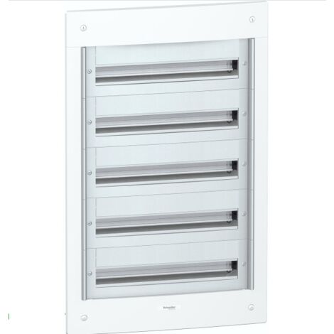 Coffret de repartition encastré 5 rangees 24 modules (5x24M) blanc 960x610x125mm sans porte avec bornier terre IP30 PRAGMA